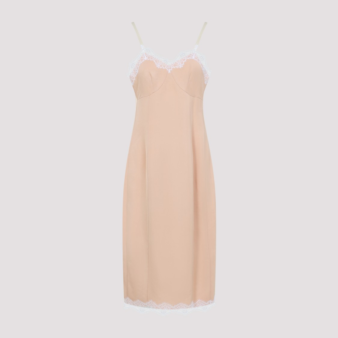Shop Carven Lingerie Beige Viscose Midi Dress