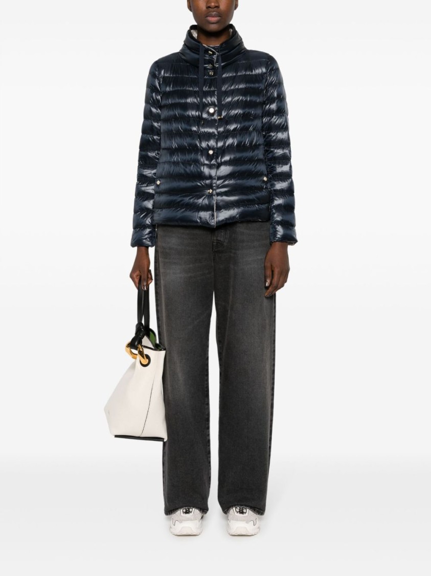 Herno Puffer Jacket With High Collar And Drawstring