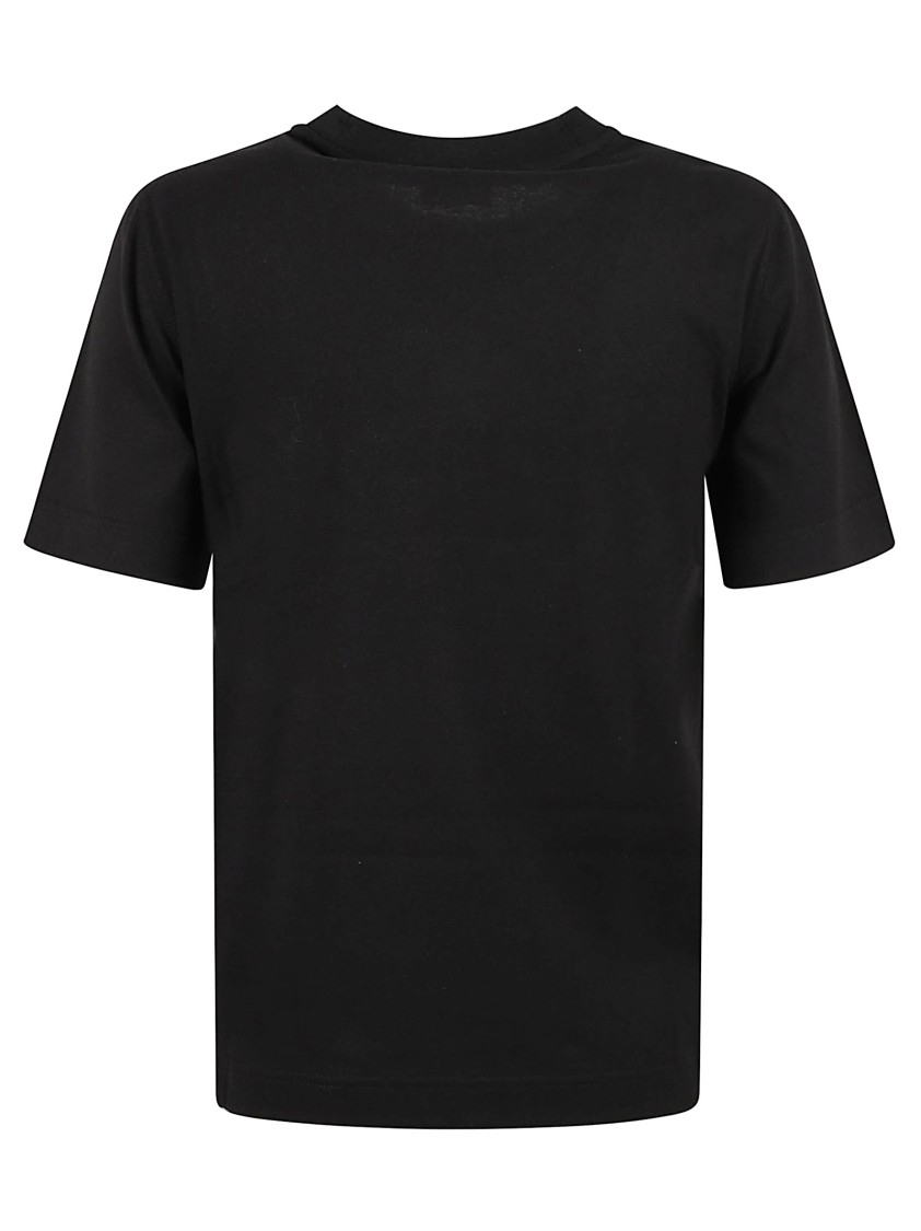 Burberry Black T-shirt With Check Motif In Black