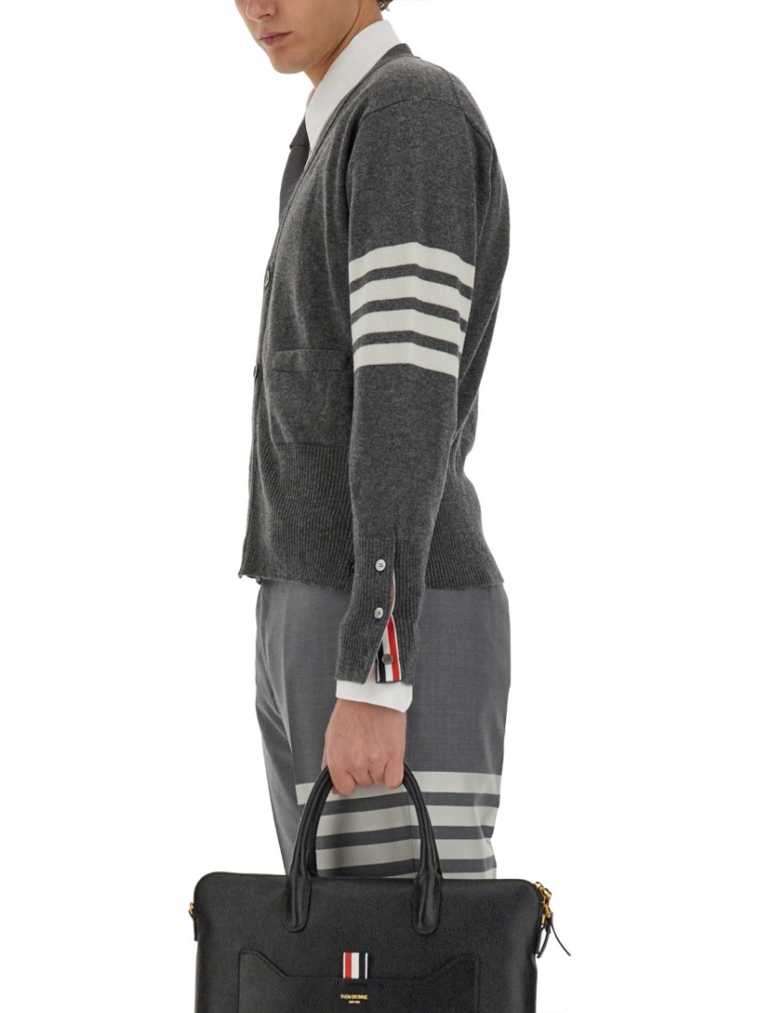 Thom Browne 4-bar Cardigan In Gray