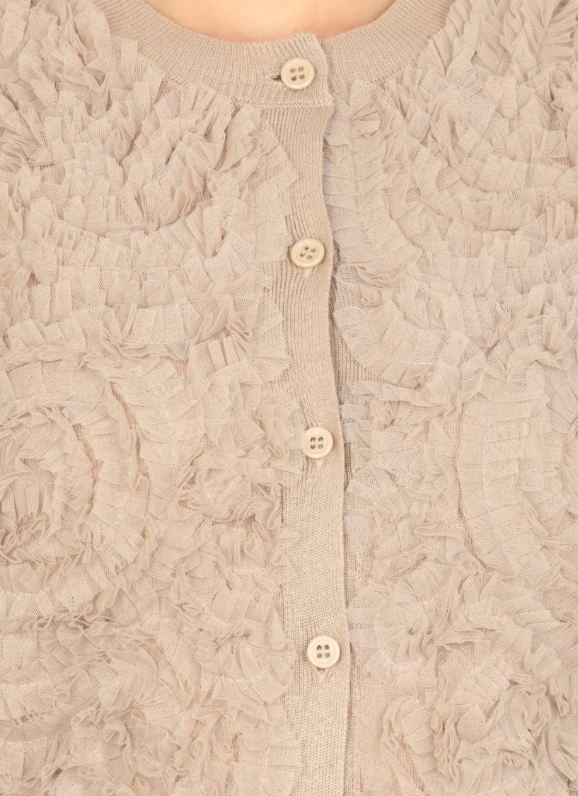Fabiana Filippi Beige Linen And Cotton Cardigan