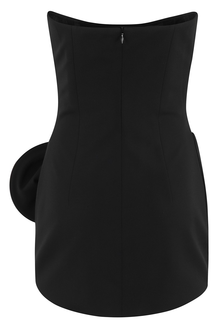 Shop Magda Butrym Structured Black Crepe Dress