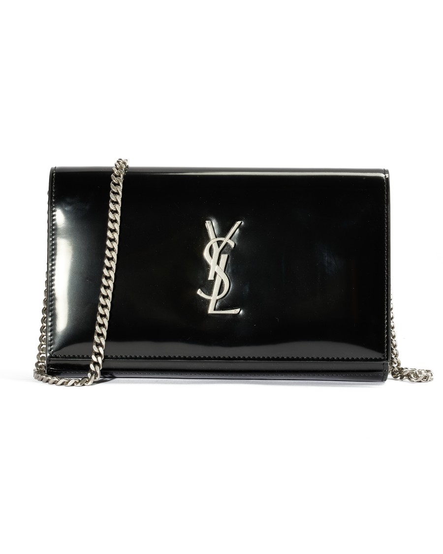 Saint Laurent Kate Chain Medium Black Paint In Black