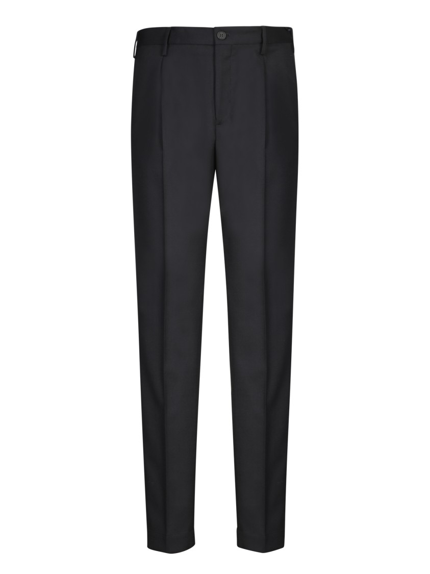 Incotex Tailored Blue Trousers With Adjustable Waistband In Blue