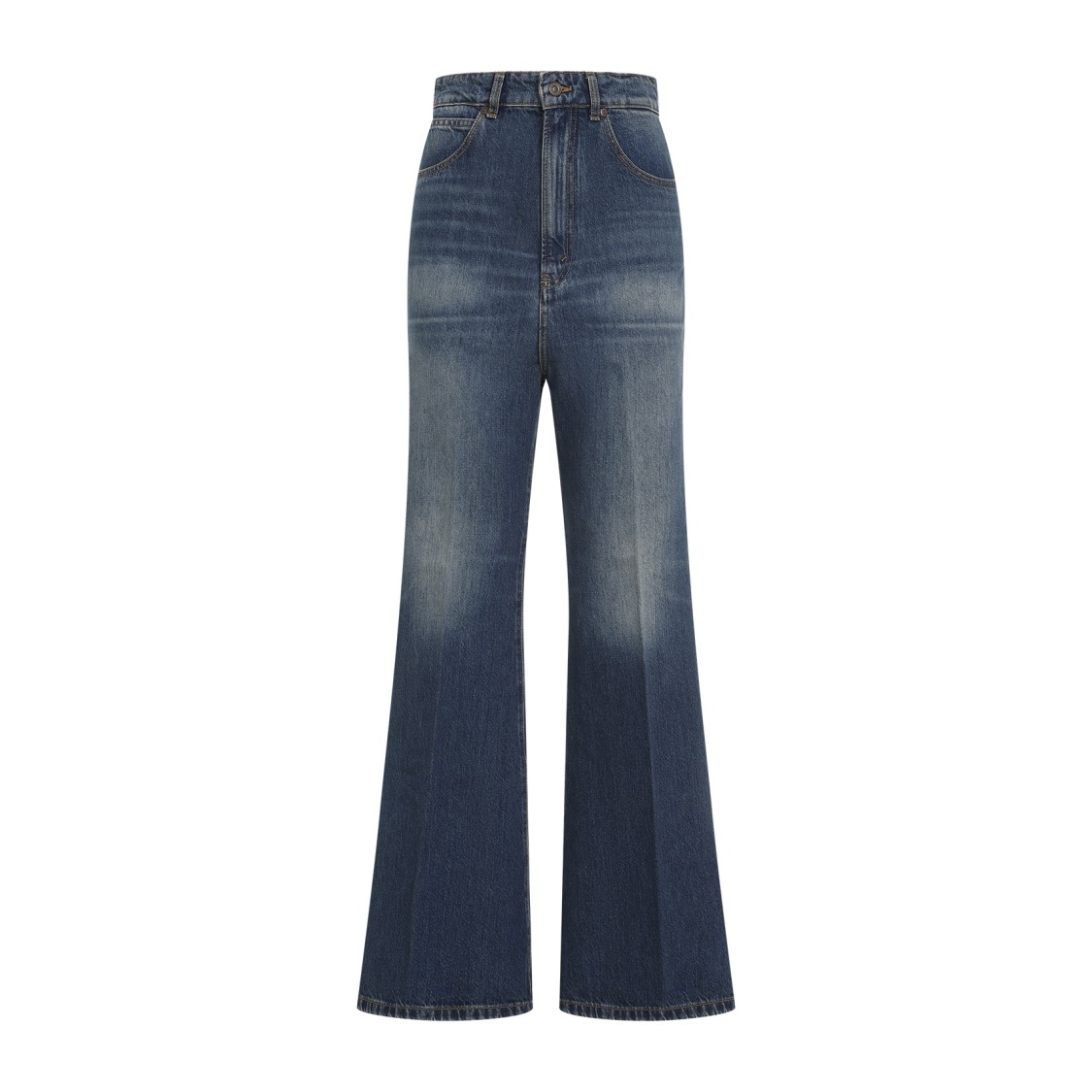 Victoria Beckham Wide Leg Kick Jeans Women In Blue