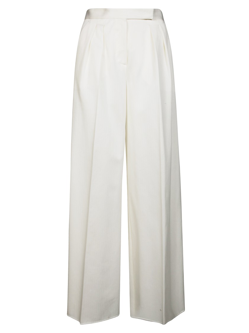 Max Mara Wide-leg Trousers With High Waist In White