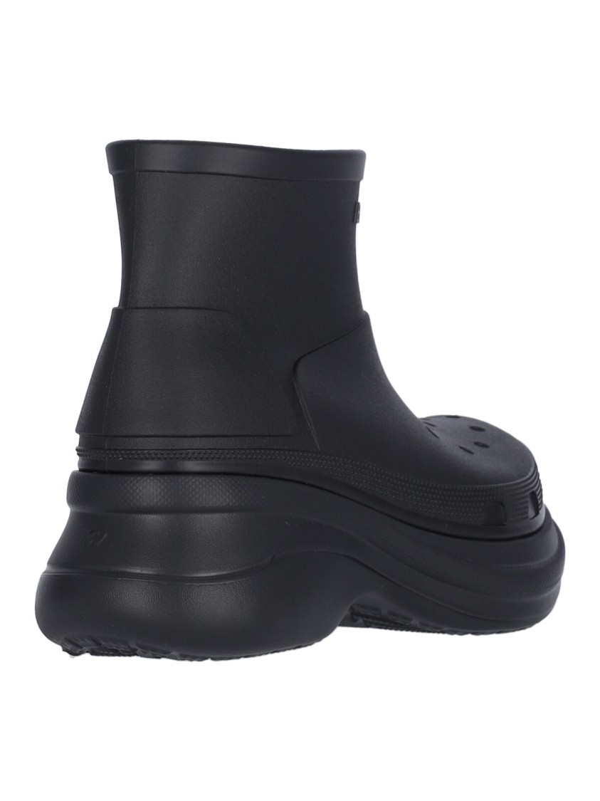 Balenciaga Black Crocs Edition Rubber Boots In Black