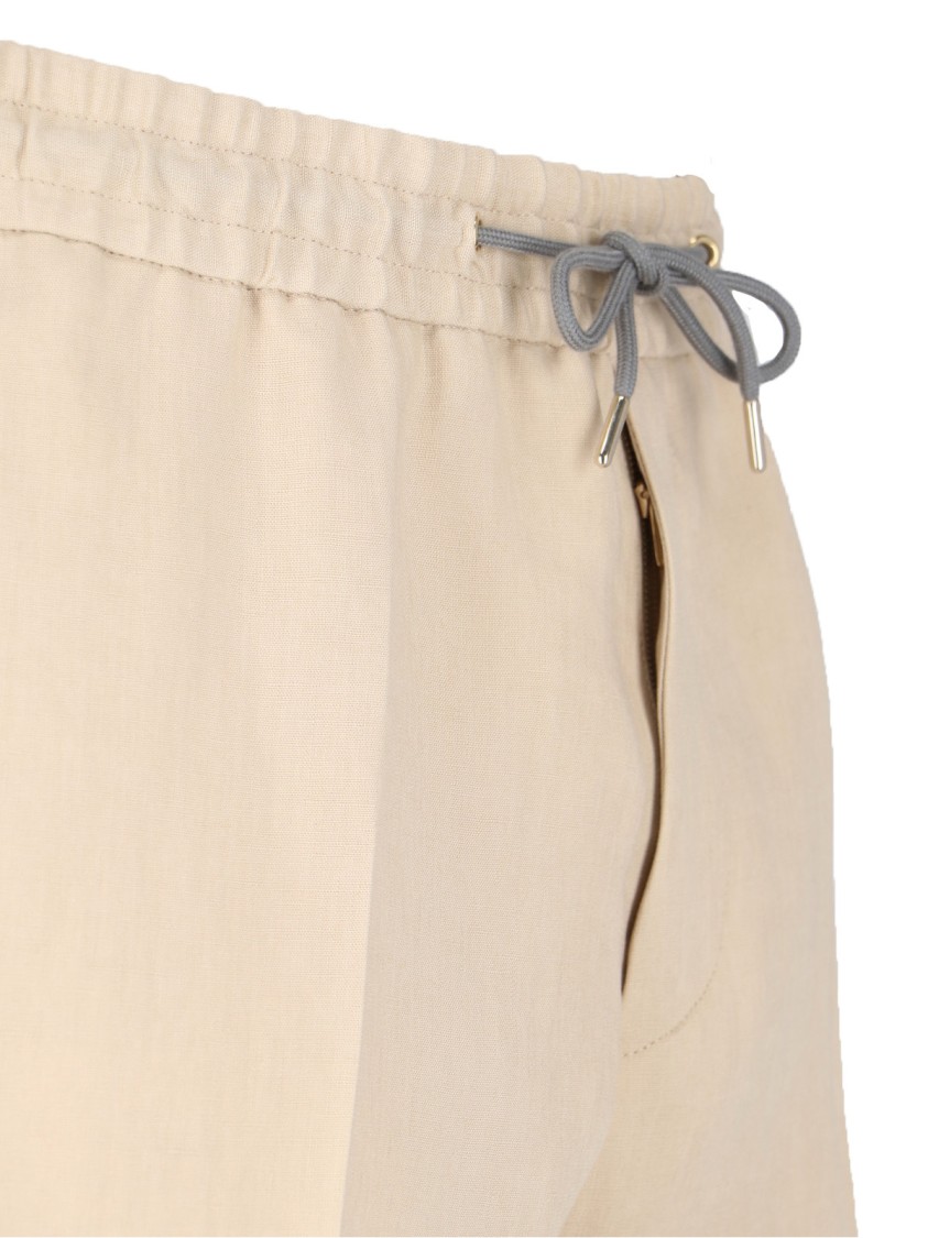 Paul Smith Straight Trousers With Elastic Waistband And Cuffed Hem