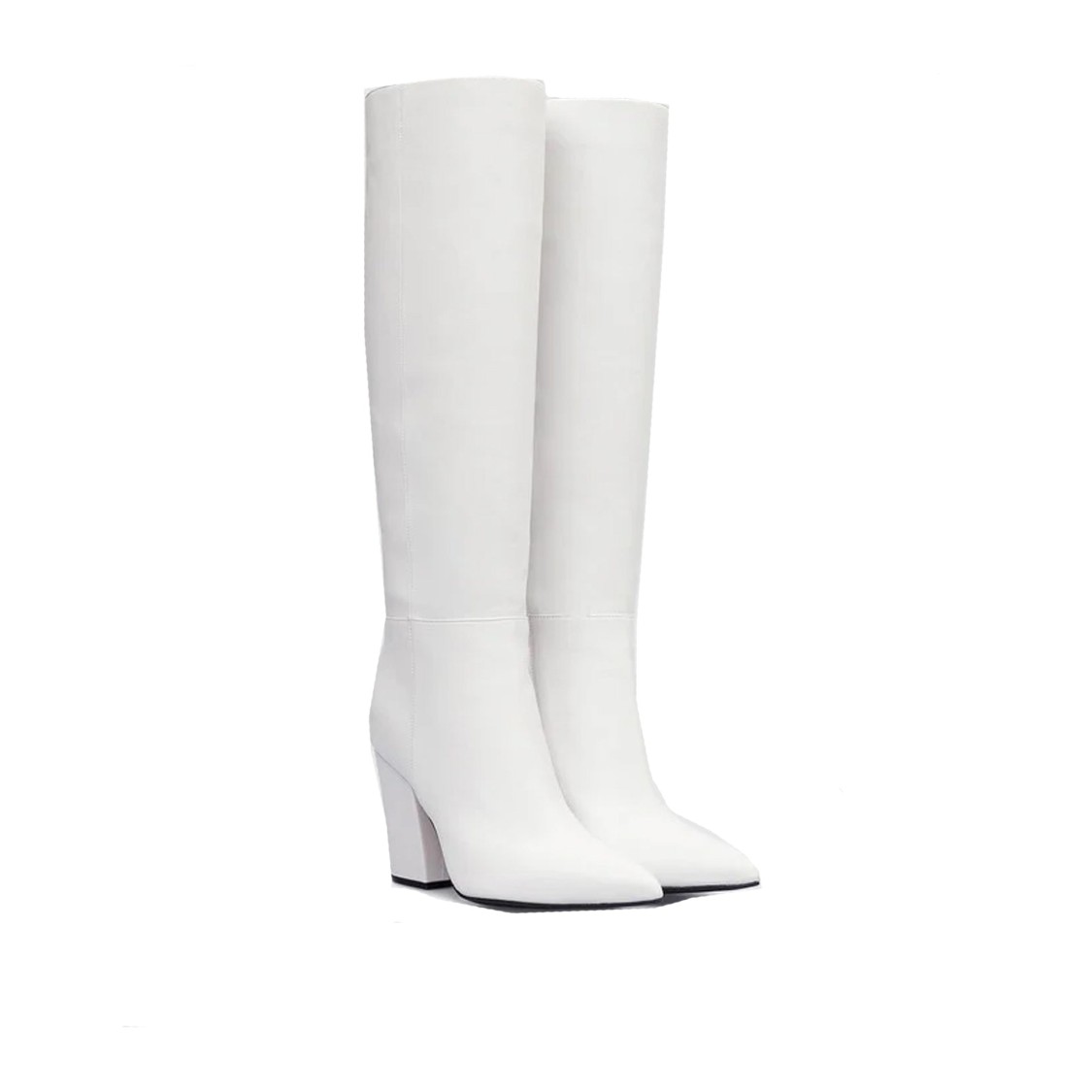 Sergio Rossi Chic Leather Ankle Boots With Pointed Toe In White