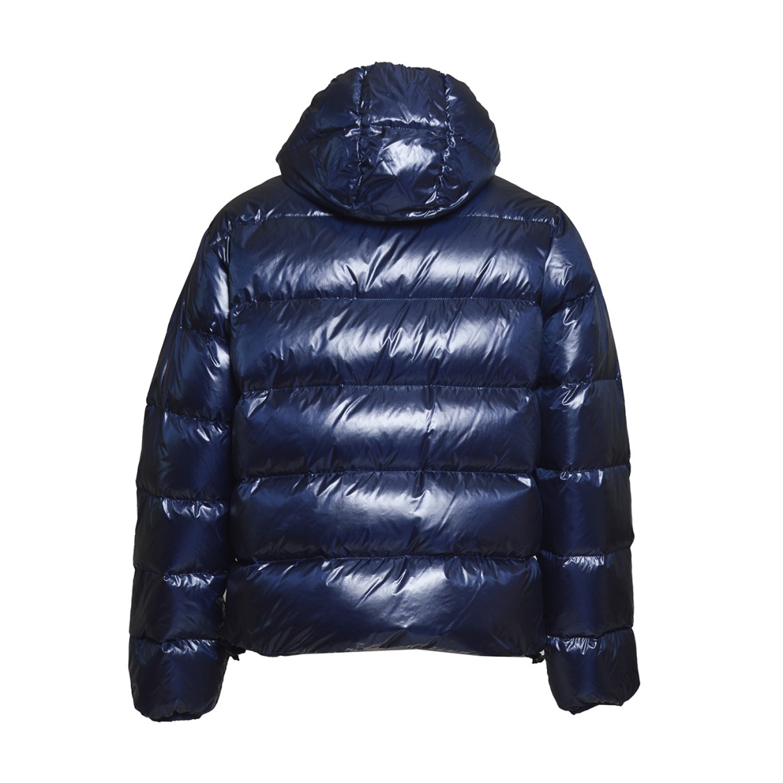 Aspesi Budd Puffer Jacket In Shiny Blue Fabric In Black