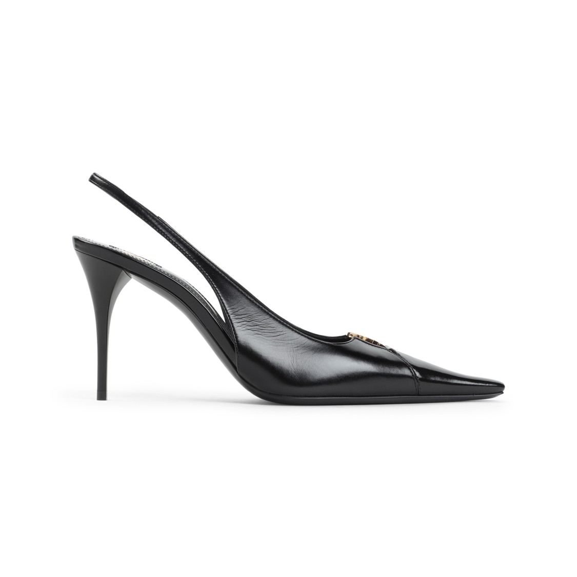 Saint Laurent Black Calf Leather Pumps With Pointed Toe