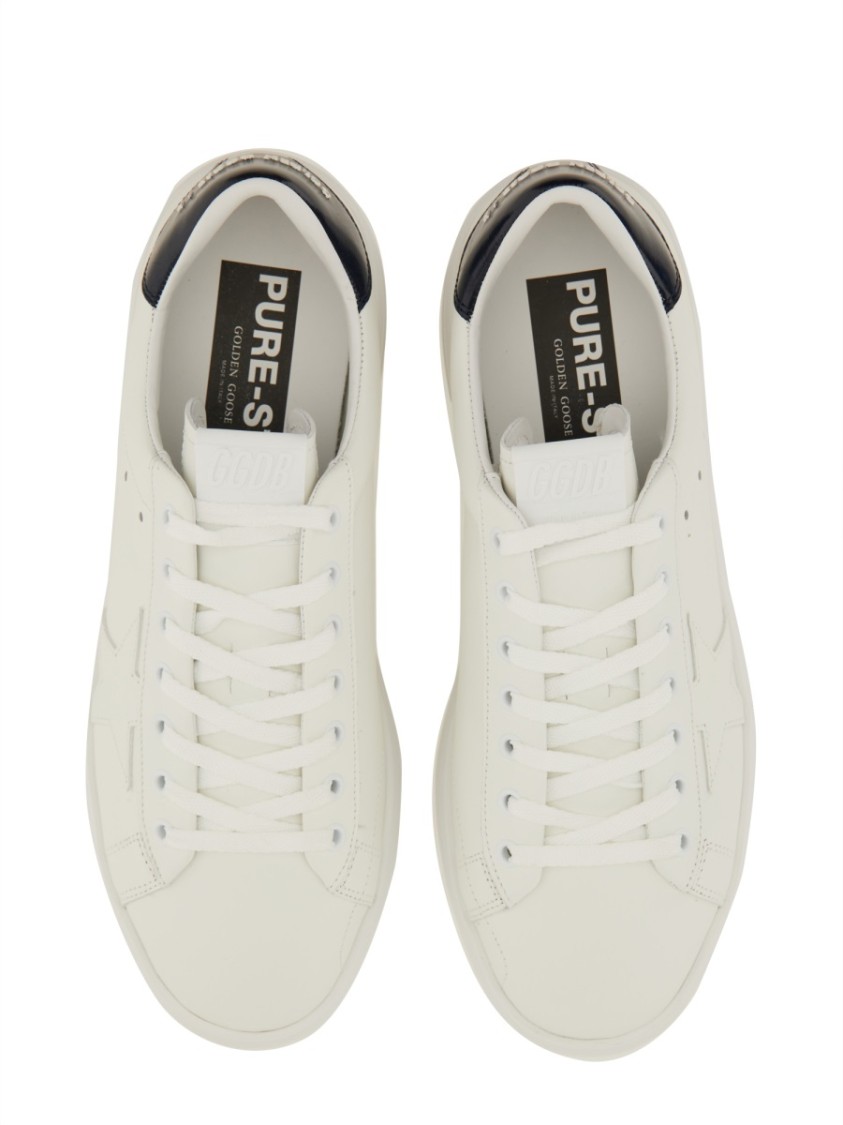 Golden Goose Mens Silver Com Pure Star Bio Logo-print Faux-leather Low-top Trainers In White