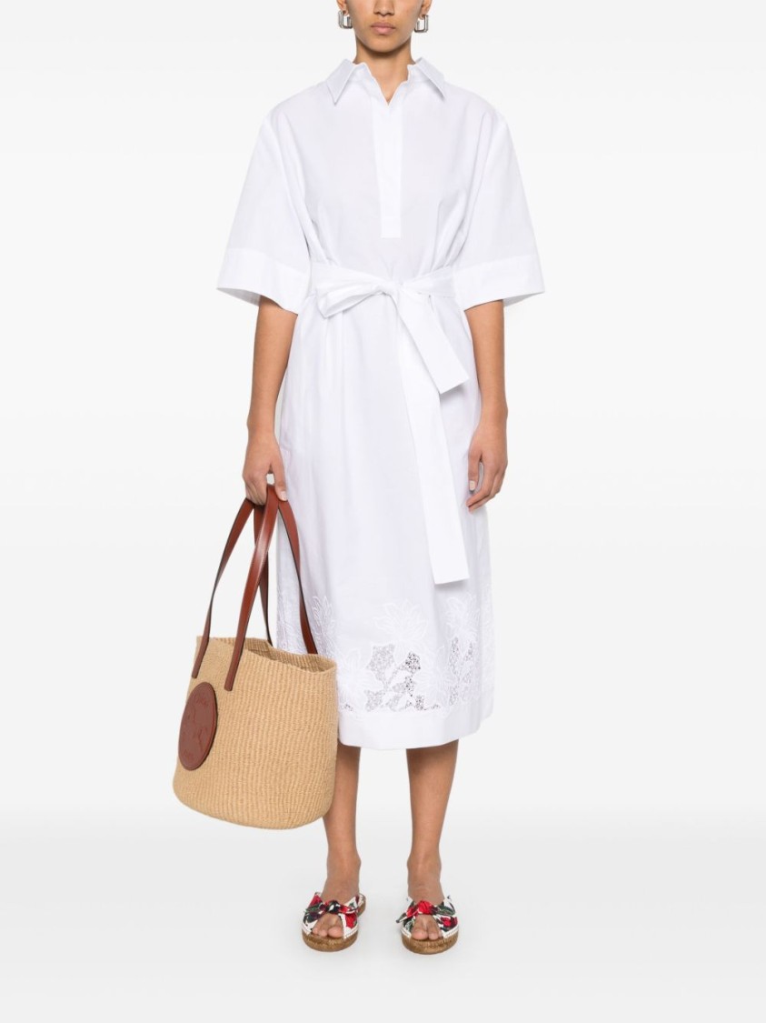P.a.r.o.s.h Parosh White Midi Dress With Classic Collar In White