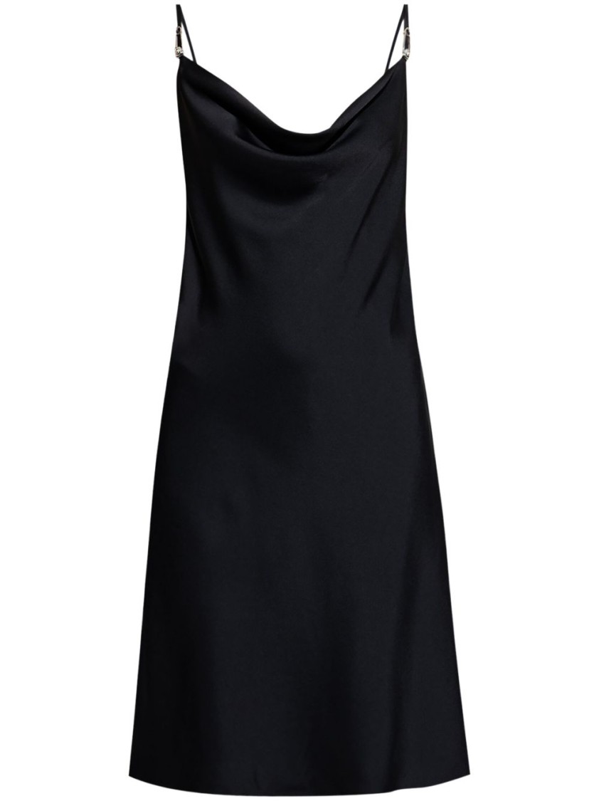 Versace Black Cowl Neck Mini Dress In Black