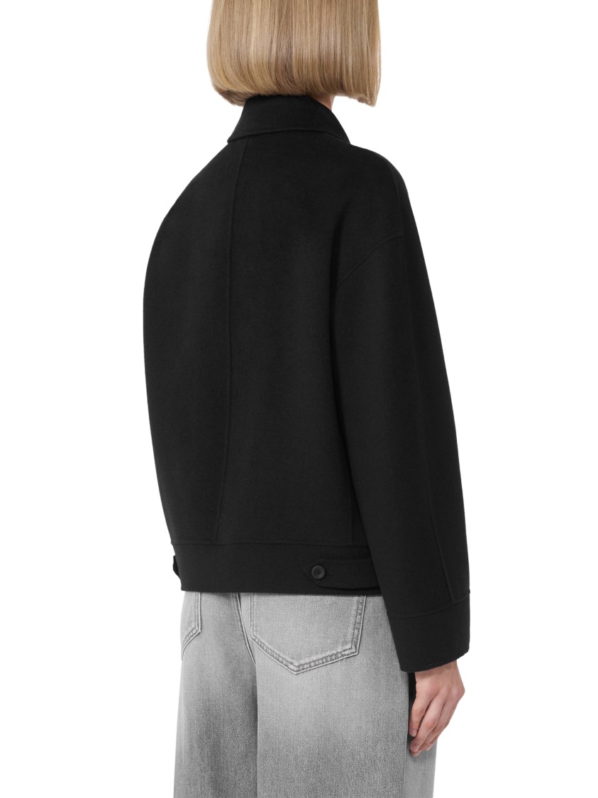 Max Mara Classic Button-up Jacket With Structured Collar In Black