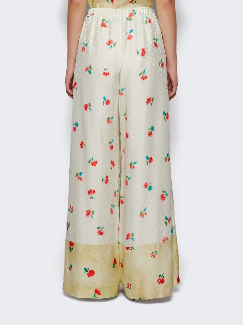 Rosie Assoulin Relaxed Fit Trousers In Tuplid Jacquard With Floral Pattern