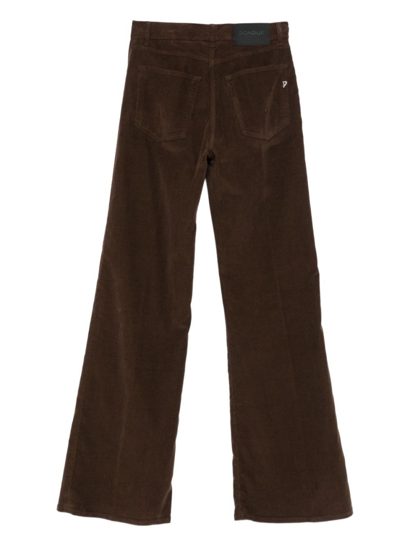 Dondup Wide-leg Brown Jeans With Five-pocket Design In Brown