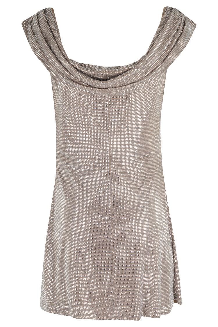 Giuseppe Di Morabito Rhinestone-embellished Mini Dress With Humeral Neckline