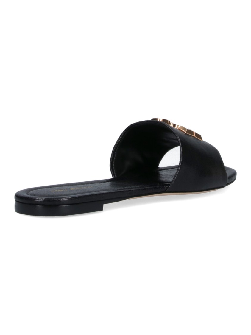 Tory Burch Open Toe Flat Sole Gold-tone Hardware