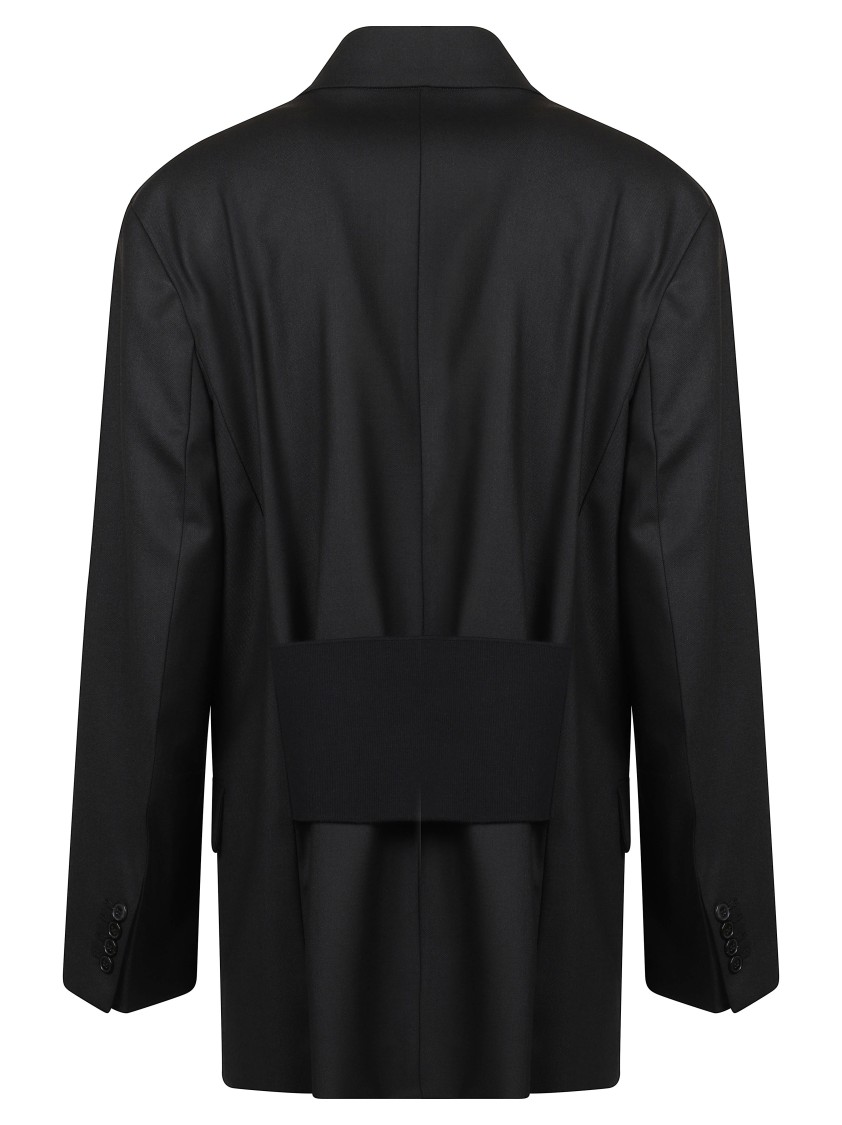 Victoria Beckham Double-breasted Tailored Jacket With Sharp Lapel In Gold