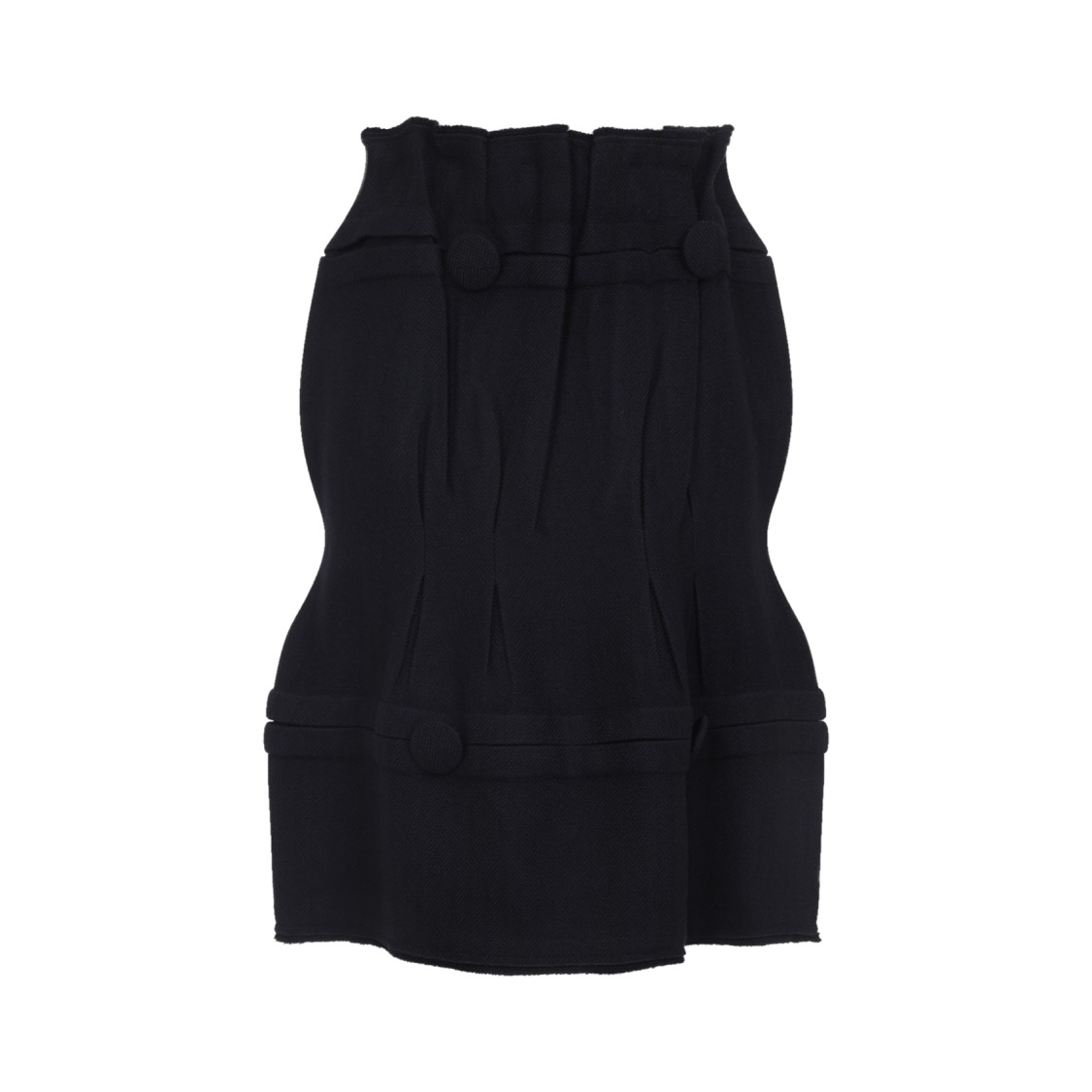 Prada High-waisted Fitted Skirt With Flared Silhouette In Black