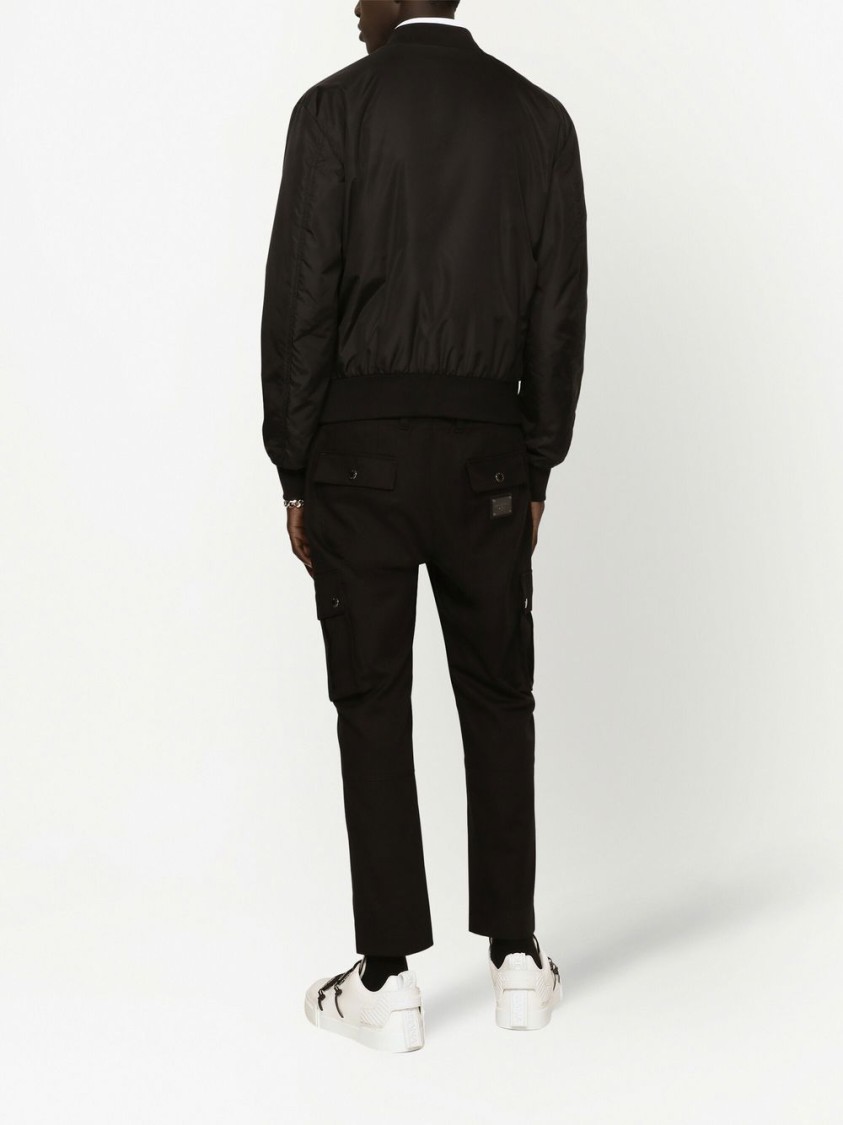 Dolce & Gabbana Dg Essential Puffer Jackets Black In Black