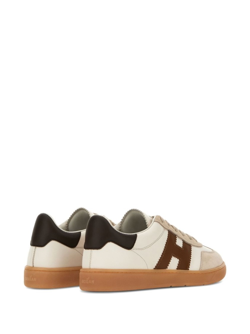 Hogan Beige Sneakers With Lace-up Fastening In White