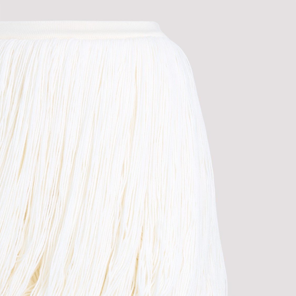 Shop Alaïa White Casse Wool Fringes Skirt