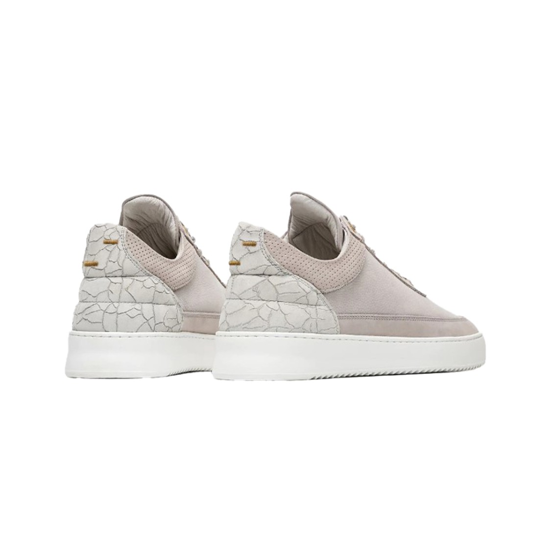 Filing Pieces Low Top Ripple Ceres Light Grey Sneakers In White