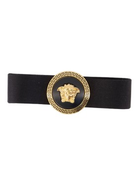 ヘアアクセサリー Versace Black Pvc Hair Clip With Sparkling Embellishments Versace Black Pvc Hair Clip With Sparkling Embellishments Black
