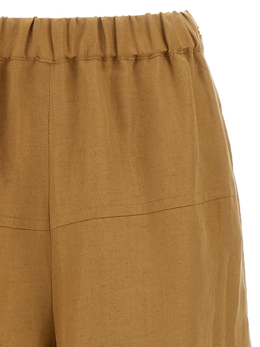 Max Mara 'onore' Linen Blend Trousers In Brown