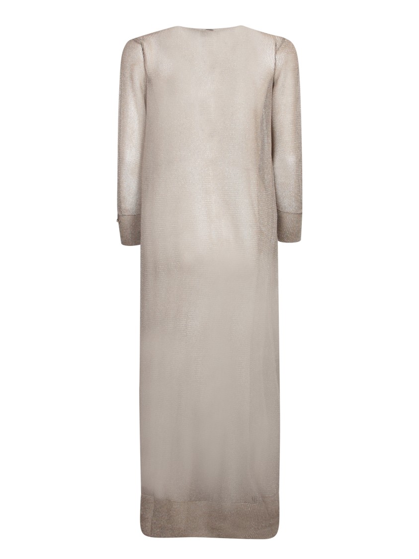 HERNO HERNO LONG FLOWING CARDIGAN IN SHINY LUREX FABRIC