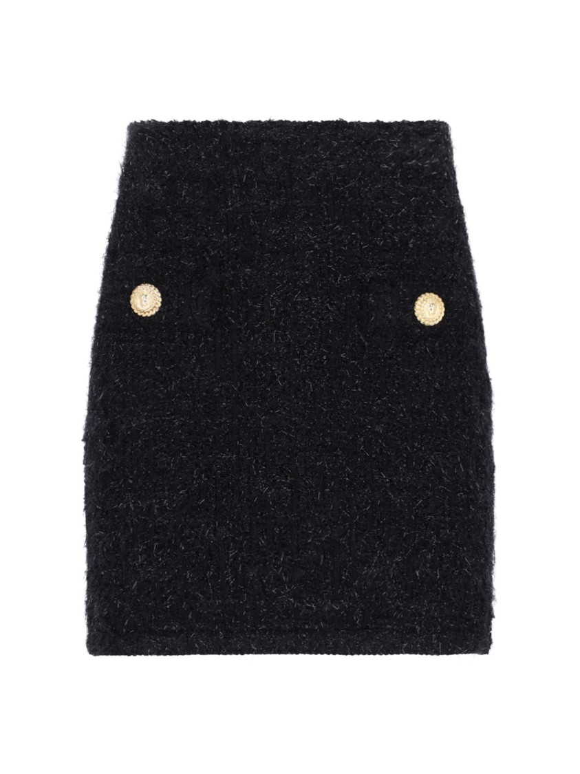 BALMAIN BALMAIN MINI TWEED SKIRT – BLACK 