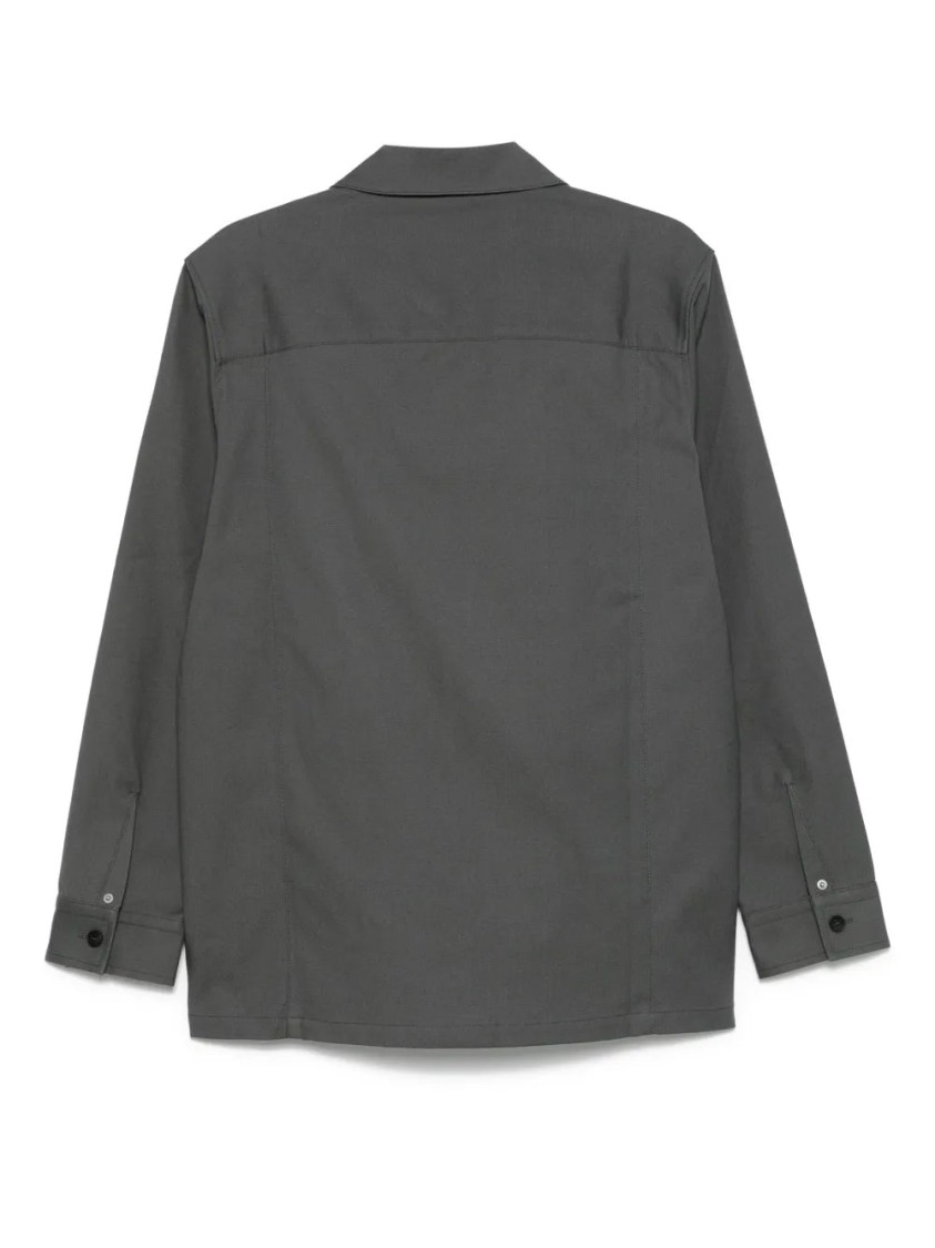 Axel Arigato Rowe Canvas Overshirt In Gray