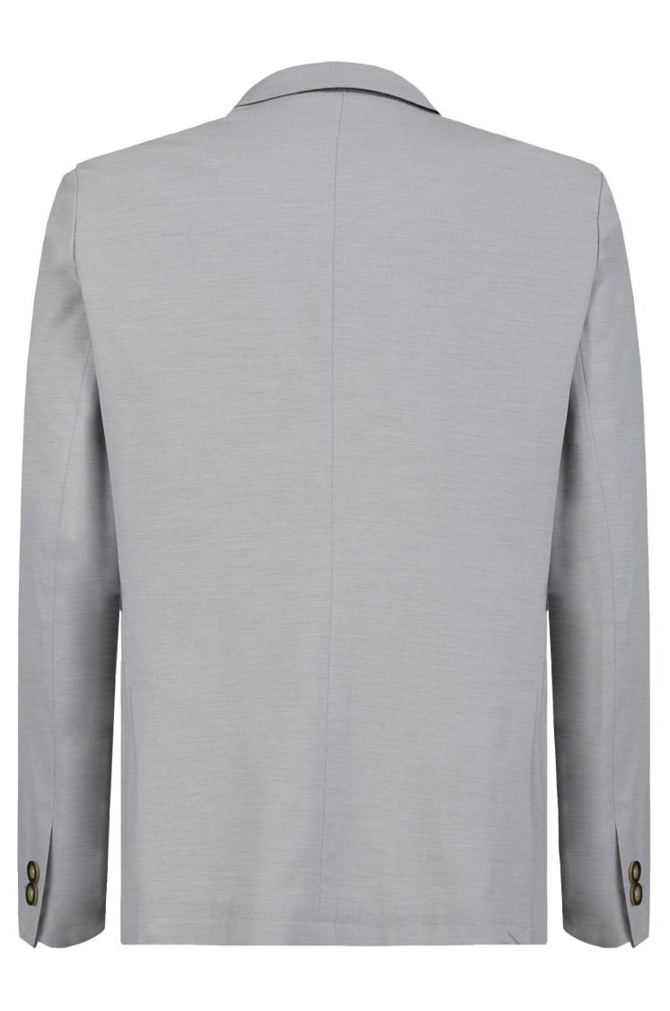 Gazzarrini X Michele Franzese Tailored Grey Blazer With Notch Lapel In White