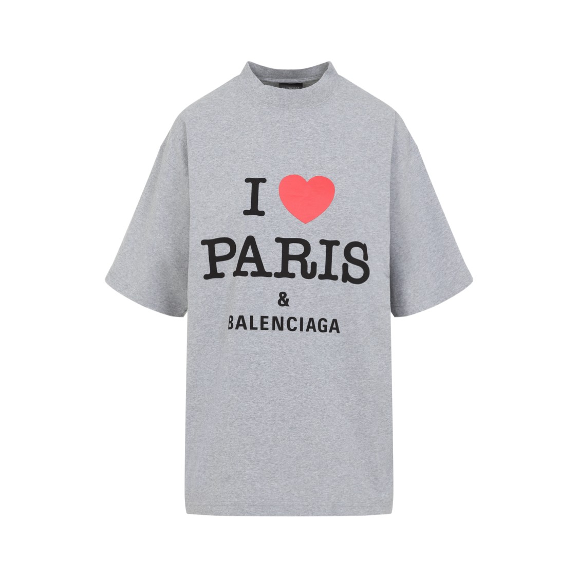 Balenciaga Grey Crewneck T-shirt With Maxi Logo Print On The Front In Cotton Woman In Grey