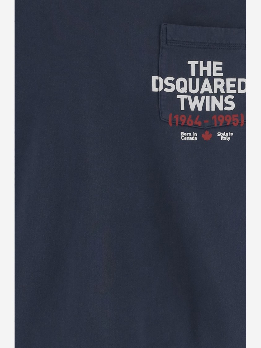 Dsquared2 Cotton Sweatshirt With Logo In Blue