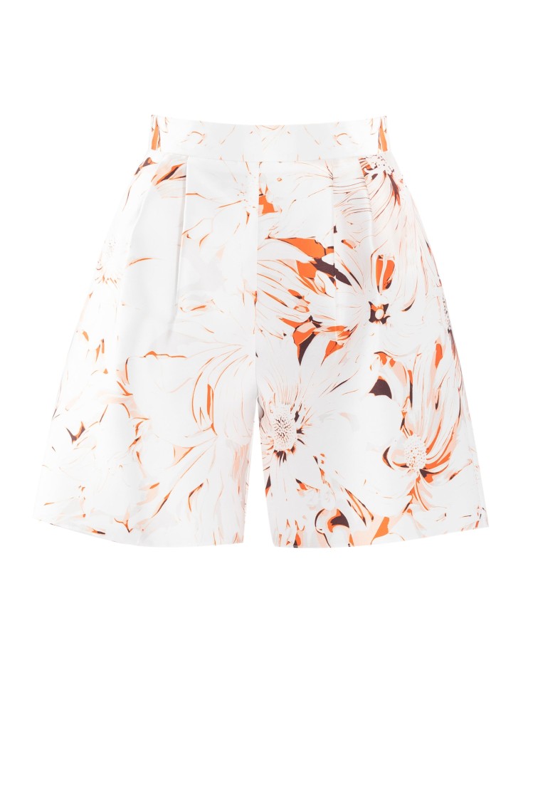 Saiid Kobeisy Mikado Flared Shorts With Print In White