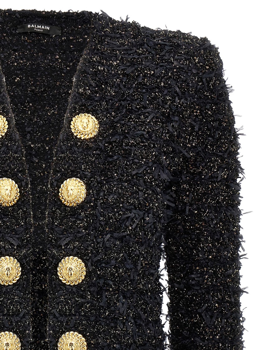 Balmain Black Lurex Tweed Blazer
