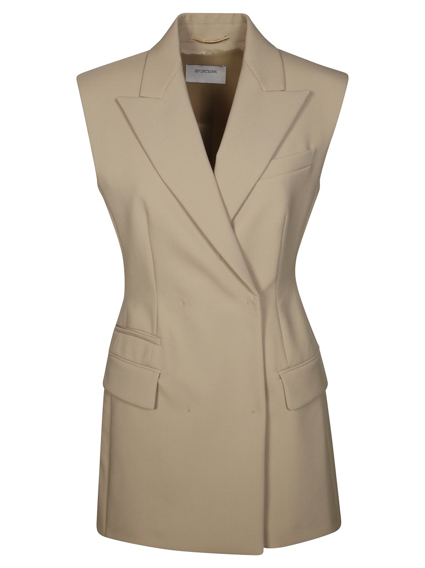 Sportmax Tailored Wool Vest Flap Pockets