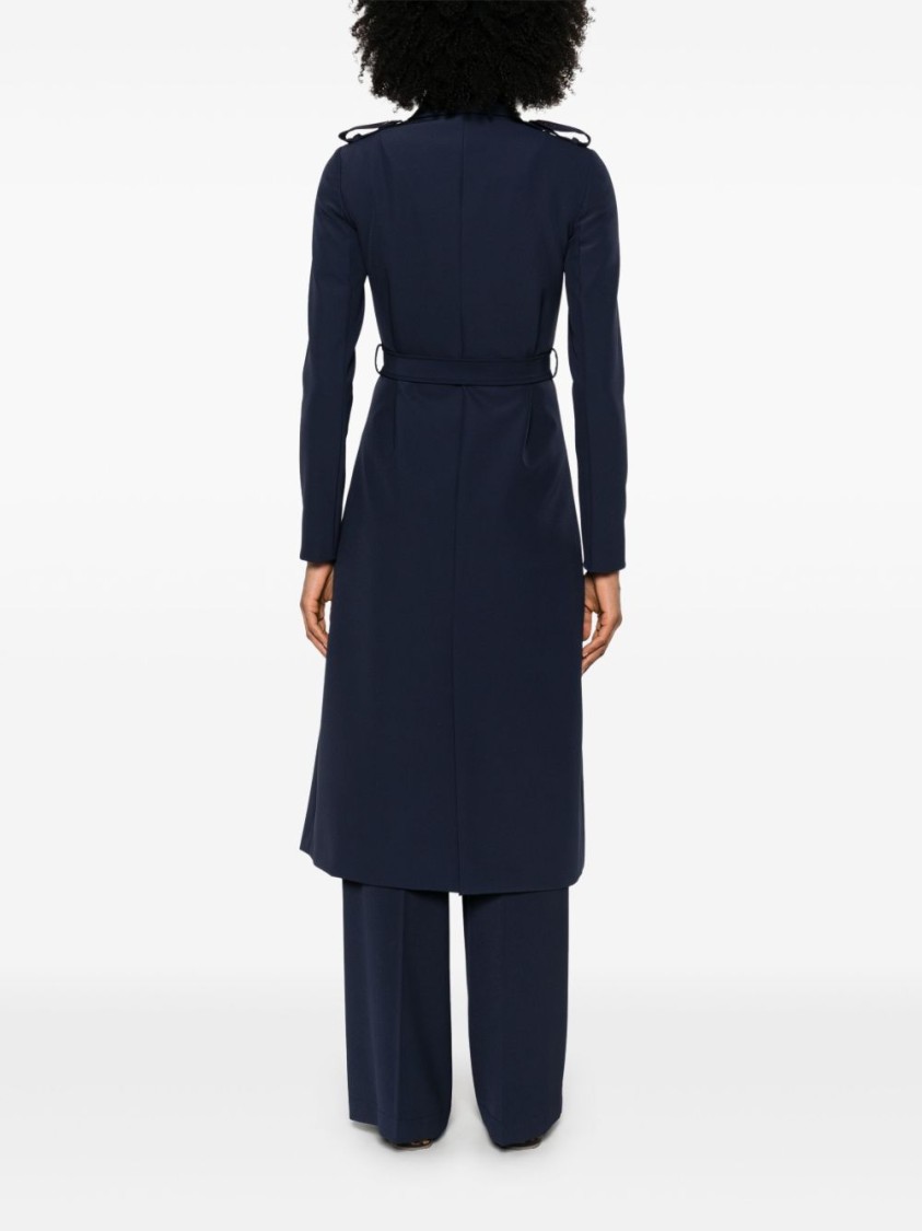 PATRIZIA PEPE PATRIZIA PEPE NAVY BLUE DOUBLE-BREASTED TRENCH COAT