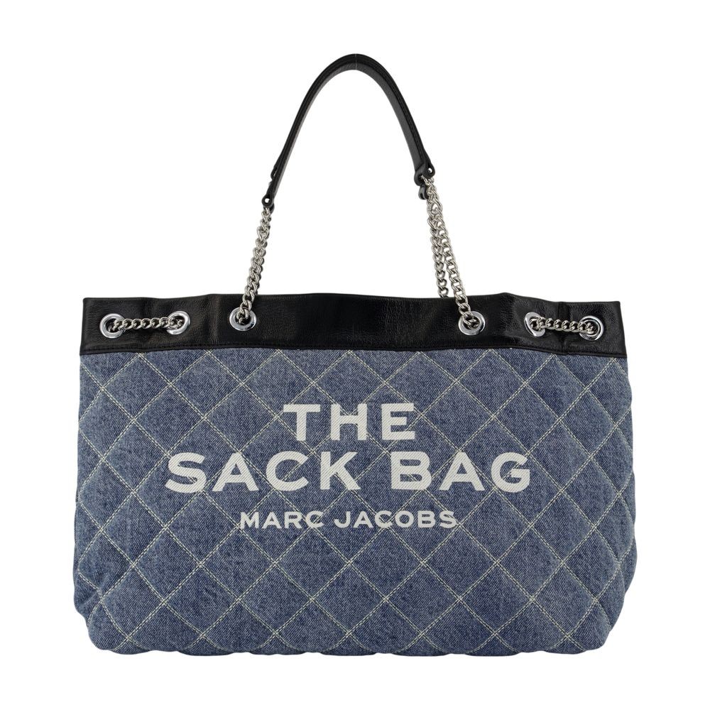 Marc Jacobs The Large Chain Sack Shoulder Bag - Cotton - Blue In Gray