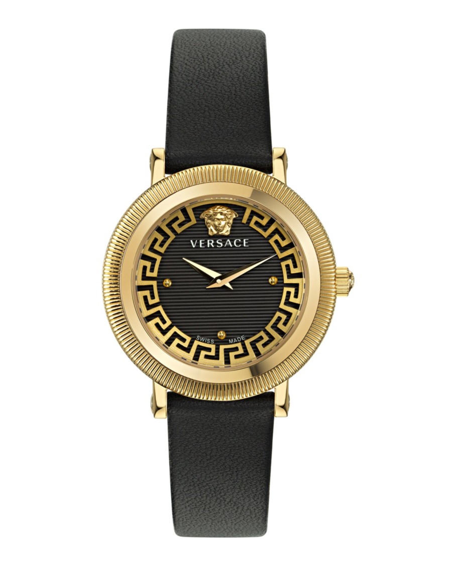 Versace Greca Flourish Leather Watch