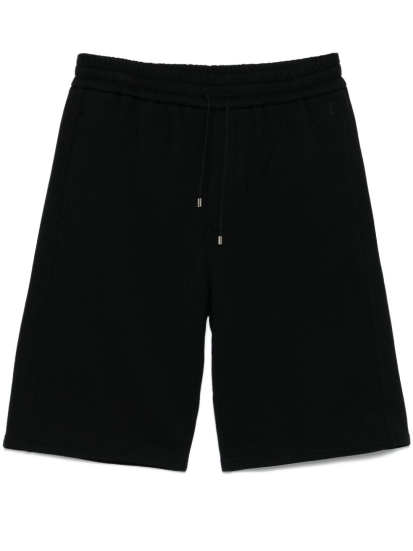 Saint Laurent Bermuda Shorts With Elastic Waistband In Black