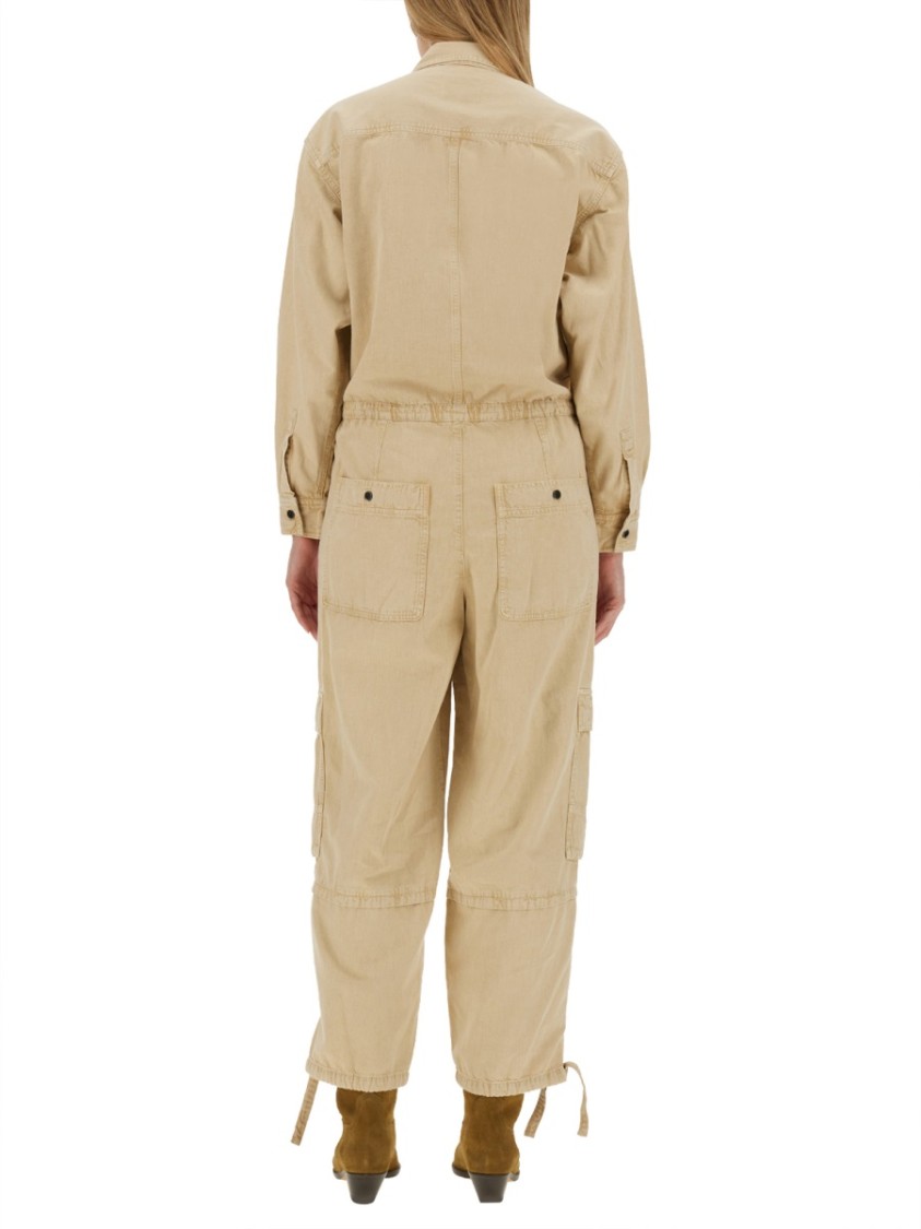 Isabel Marant Étoile Idany Drawstringed Detailed Jumpsuit In Neutrals