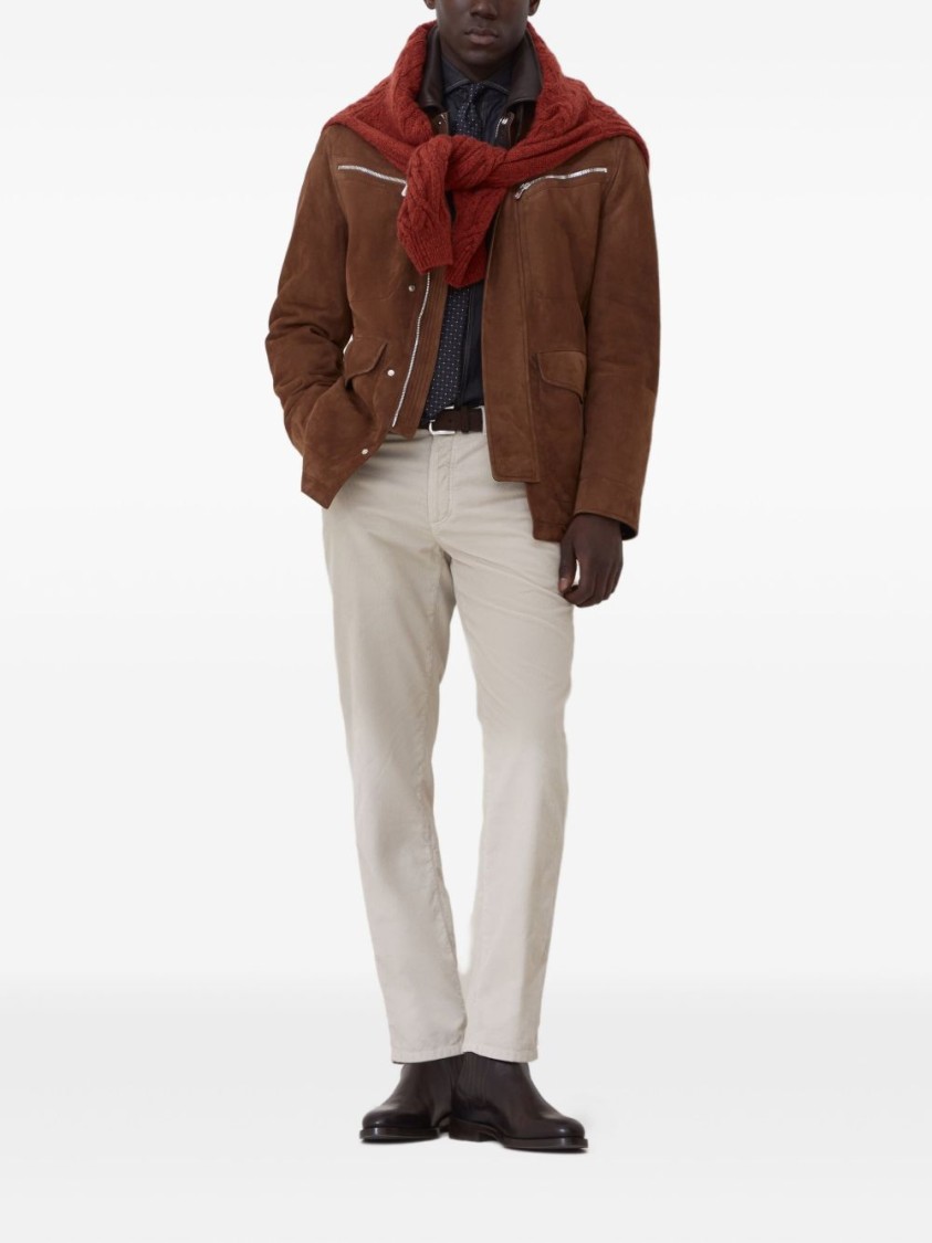 Brunello Cucinelli Tailored Light Grey Trousers In Gray
