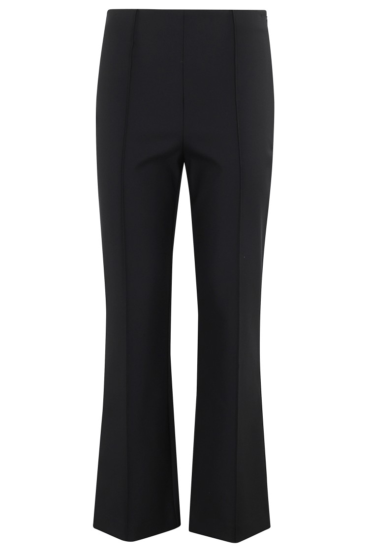 Simkhai Cropped Black Tailored Pants With Flared Hem In Black