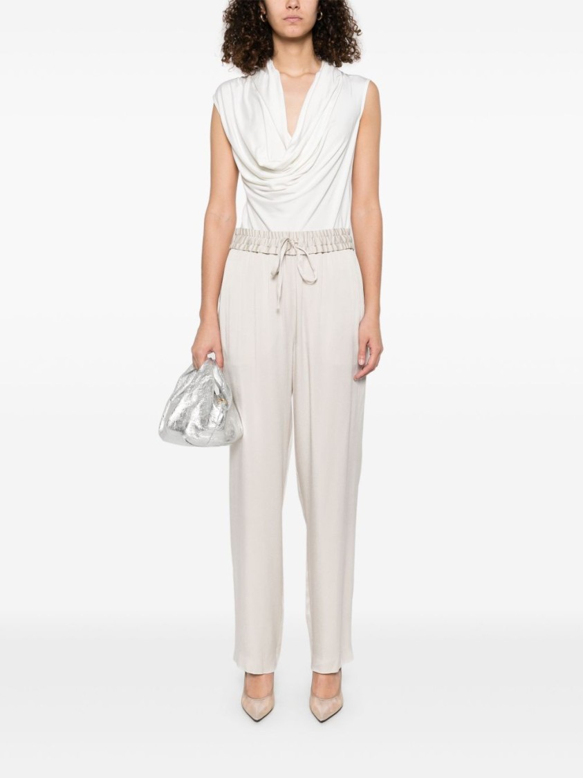 Isabel Marant Drawstring White Trousers With Relaxed Fit In White