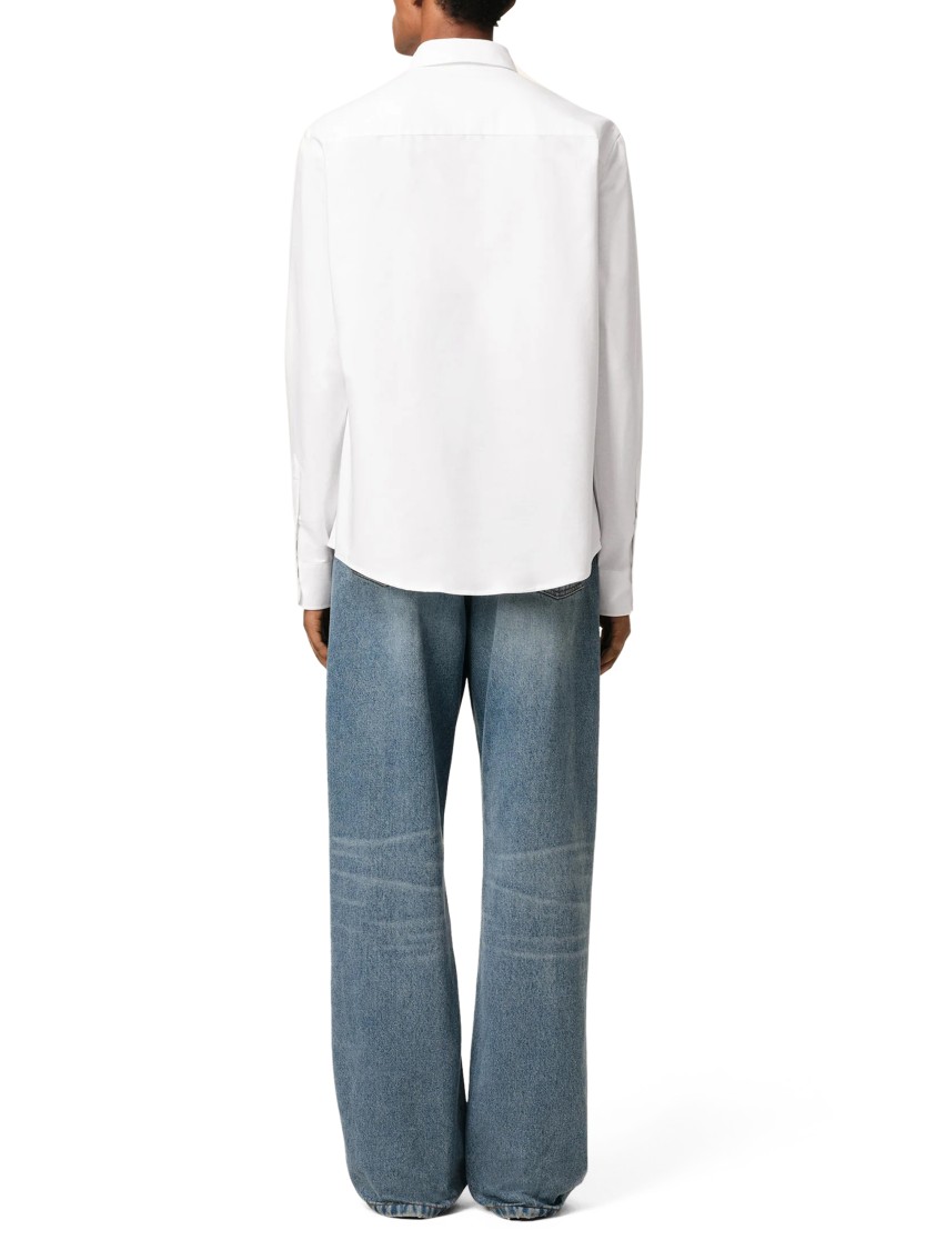 Ami Alexandre Mattiussi Ami Classic Button-down Shirt With Heart Logo In White