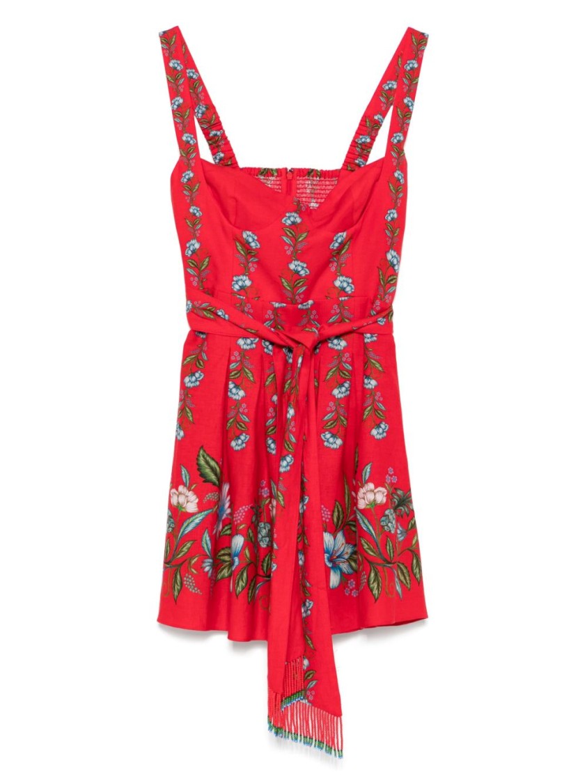 Farm Rio Sweet Bloom Bouquet Mini Dress Sweet Bloom Bouquet Red